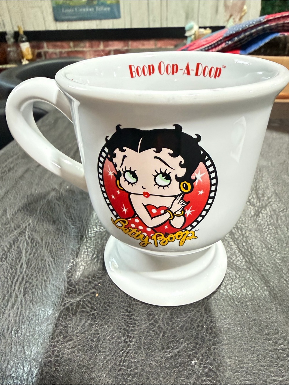 Betty Boop White Mug with Red and Black Graphic